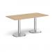 Pisa rectangular dining table with round chrome bases 1600mm x 800mm - kendal oak PDR1600-KO