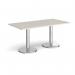 Pisa rectangular dining table with round chrome bases 1600mm x 800mm - Light Grey PDR1600-LG