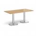 Pisa rectangular dining table with round chrome bases 1600mm x 800mm - oak PDR1600-O