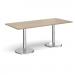 Pisa rectangular dining table with round chrome bases 1800mm x 800mm - barcelona walnut PDR1800-BW