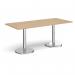 Pisa rectangular dining table with round chrome bases 1800mm x 800mm - kendal oak PDR1800-KO