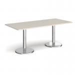 Pisa rectangular dining table with round chrome bases 1800mm x 800mm - Light Grey PDR1800-LG