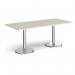 Pisa rectangular dining table with round chrome bases 1800mm x 800mm - Light Grey PDR1800-LG