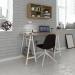 Pella home office workstation with trestle legs - Windsor oak with white frame PELWS-WH