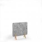 Plain Acoustic Floor Standing Screen Wooden Legs 1200w 1200h - Dark Silver Grey PFSC1200-WF-DG