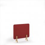 Plain Acoustic Floor Standing Screen Wooden Legs 1200w 1200h - Pure Red PFSC1200-WF-PR