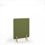 Plain Acoustic Floor Standing Screen Wooden Legs 1200w 1600h - Reed Green PFSC1600-WF-RG