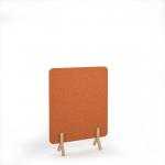 Plain Acoustic Floor Standing Screen Wooden Legs 1200w 1600h - Tangerine PFSC1600-WF-TA