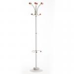 Coat & umbrella stand with 12 coat hooks and 4 umbrella hooks 1840mm high - silver PMCLAS2