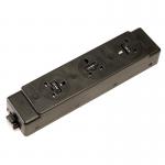 Under desk power bar 3 x UK sockets - black PMK305-E