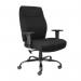 This photo features a Dams Heavy-duty Seating Porter bariatric operator chair with a black fabric seat and back. The chair has sturdy construction and comfortable padding, making it suitable for long hours of use. The black color adds a sleek and professional touch to any office or workspace.