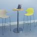 Pisa circular poseur table with round chrome base 800mm - Barcelona walnut PPC800-BW