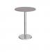 Pisa circular poseur table with round chrome base 800mm - grey oak PPC800-GO