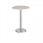 Pisa circular poseur table with round chrome base 800mm - Light Grey PPC800-LG