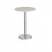 Pisa circular poseur table with round chrome base 800mm - Light Grey PPC800-LG