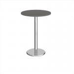 Pisa circular poseur table with round chrome base 800mm - Onyx Grey PPC800-OG