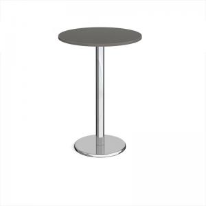 Pisa circular poseur table with round chrome base 800mm - Onyx Grey