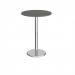 Pisa circular poseur table with round chrome base 800mm - Onyx Grey PPC800-OG