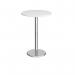 Pisa circular poseur table with round chrome base 800mm - white PPC800-WH