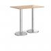 Pisa rectangular poseur table with round chrome bases 1200mm x 800mm - beech PPR1200-B