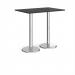Pisa rectangular poseur table with round chrome bases 1200mm x 800mm - Black PPR1200-BK