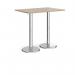 Pisa rectangular poseur table with round chrome bases 1200mm x 800mm - barcelona walnut PPR1200-BW