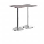 Pisa rectangular poseur table with round chrome bases 1200mm x 800mm - grey oak PPR1200-GO