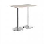 Pisa rectangular poseur table with round chrome bases 1200mm x 800mm - Light Grey PPR1200-LG