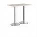 Pisa rectangular poseur table with round chrome bases 1200mm x 800mm - Light Grey PPR1200-LG