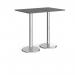 Pisa rectangular poseur table with round chrome bases 1200mm x 800mm - Onyx Grey PPR1200-OG