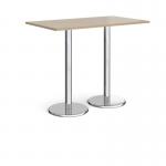 Pisa rectangular poseur table with round chrome bases 1400mm x 800mm - barcelona walnut PPR1400-BW