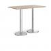 Pisa rectangular poseur table with round chrome bases 1400mm x 800mm - barcelona walnut PPR1400-BW
