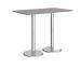 Pisa rectangular poseur table with round chrome bases 1400mm x 800mm - grey oak PPR1400-GO