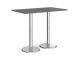 Pisa rectangular poseur table with round chrome bases 1400mm x 800mm - Onyx Grey PPR1400-OG