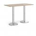 Pisa rectangular poseur table with round chrome bases 1600mm x 800mm - barcelona walnut PPR1600-BW