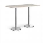 Pisa rectangular poseur table with round chrome bases 1600mm x 800mm - Light Grey PPR1600-LG