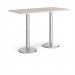 Pisa rectangular poseur table with round chrome bases 1600mm x 800mm - Light Grey PPR1600-LG