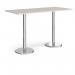 Pisa rectangular poseur table with round chrome bases 1800mm x 800mm - Light Grey PPR1800-LG