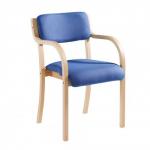 Prague wooden conference chair with double arms - blue PRA50001-B