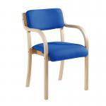 Prague wooden conference chair with double arms - blue PRA50001-B