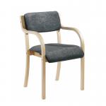 Prague wooden conference chair with double arms - charcoal PRA50001-C