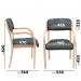 Prague wooden conference chair with double arms - charcoal PRA50001-C