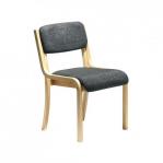Prague wooden conference chair with no arms - blue PRA50002-B