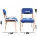 Prague wooden conference chair with no arms - blue PRA50002-B