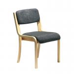 Prague wooden conference chair with no arms - charcoal PRA50002-C