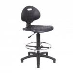 Prema polyurethane industrial operator chair with contoured back support - black PRM300G1