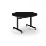 Pro Flip Circular Table 1200 Dia, Black, Black Top PROFL12C-K-BK