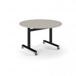 Pro Flip Circular Table 1200 Dia, Black, Light Grey Top PROFL12C-K-LG