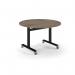 Pro Flip Circular Table 1200 Dia, Black, Nebraska Oak Top PROFL12C-K-NO