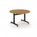 Pro Flip Circular Table 1200 Dia, Black, Oak Top PROFL12C-K-O